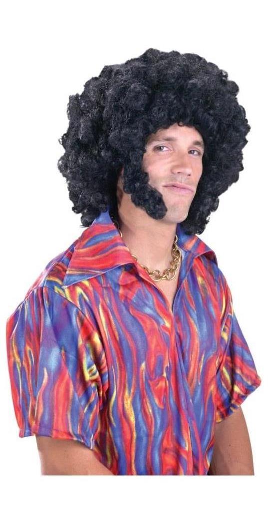Fun World/Holiday Times Men's Afro With Sideburns Wig - Standard