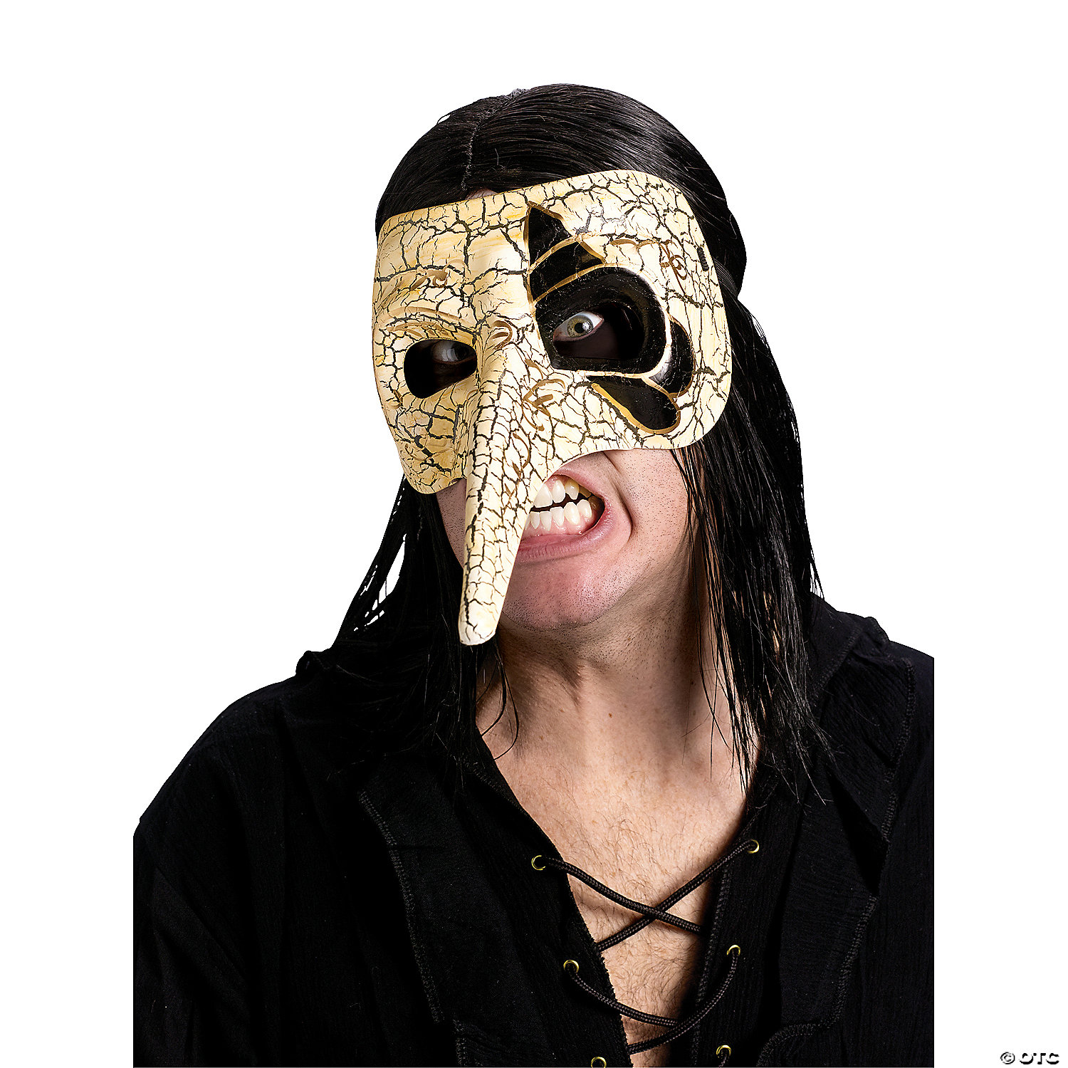 Fun World/Holiday Times Men's Venetian Raven Ivory Mask - Standard