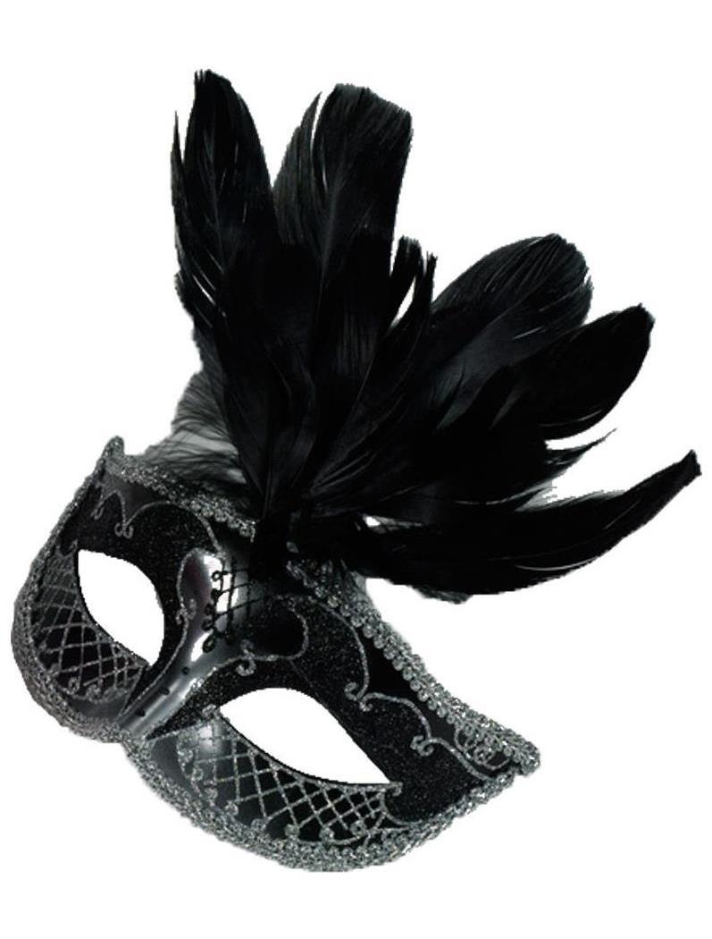 Fun World/Holiday Times Men's Carnival Mask Accent Black Sliver - Standard for Mardi Gras