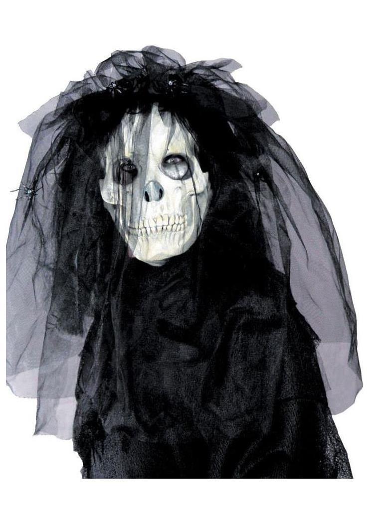 Seasonal Visions International Men's Skull Bride Mask With Hair - Standard
