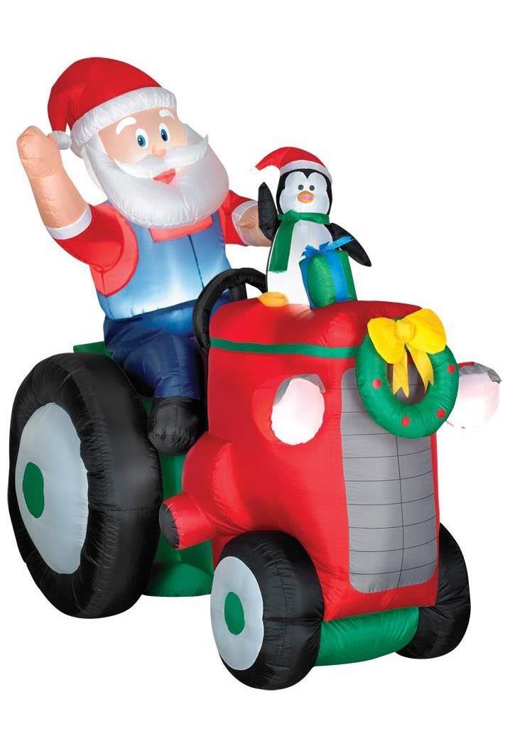 Gemmy Industries Corp. Airblown Animated Santa With Peng Decoration - Standard