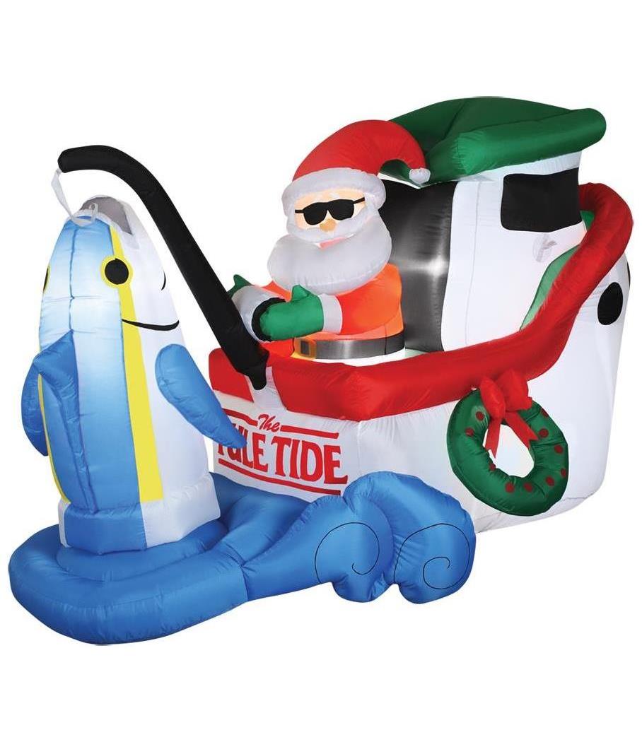 Gemmy Industries Corp. Airblown Animated Santa Fishing Decoration - Standard