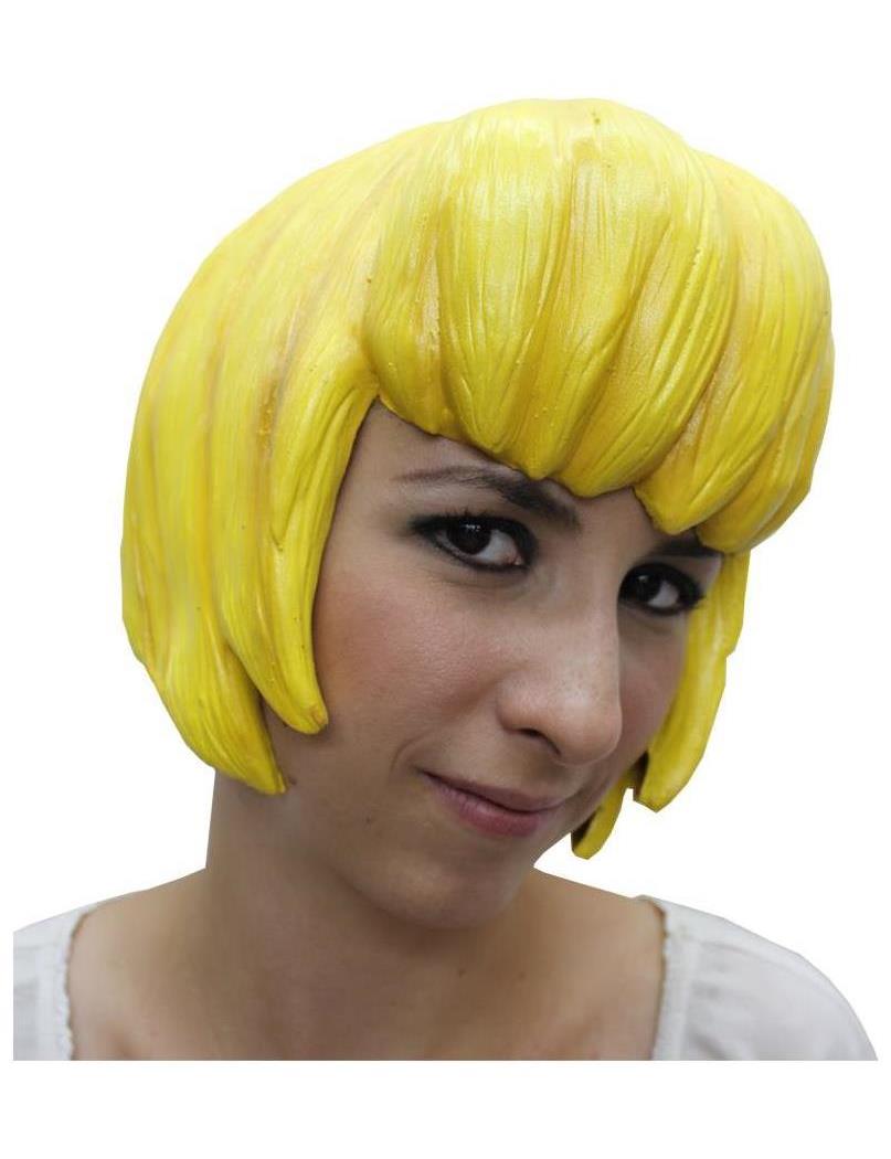 Caretas Rev Sa De Cv Women's Anime 6 Latex Yellow Wig - Standard