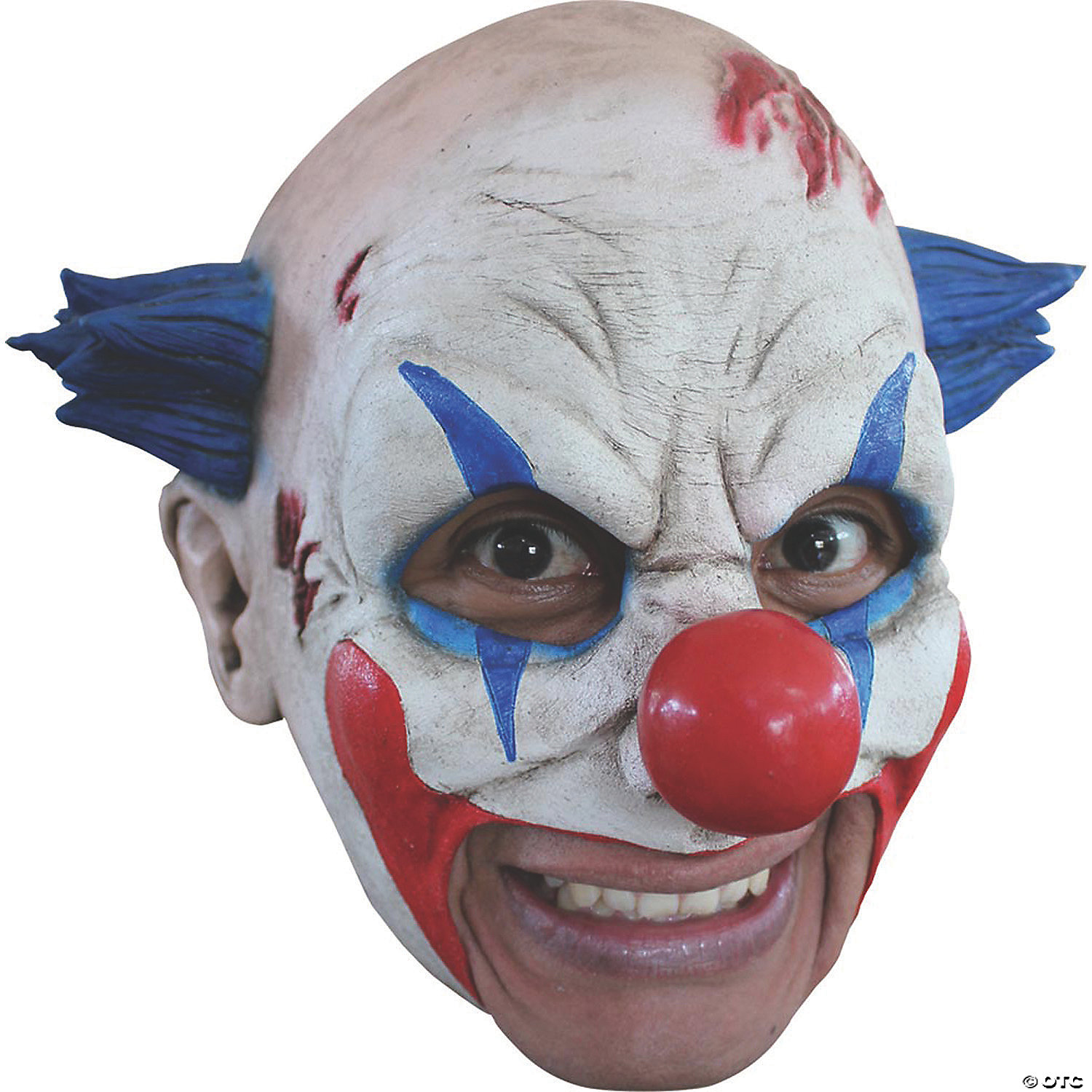 Caretas Rev Sa De Cv Men's Clown Latex Mask With Blue Hair - Standard