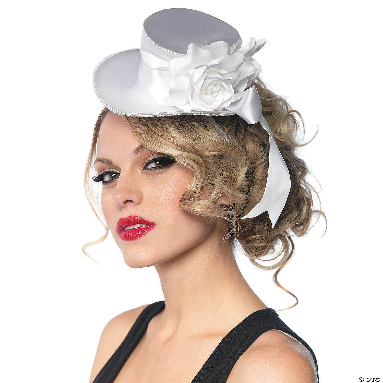 Leg Avenue Women's Top Mini Satin White Hat - Standard