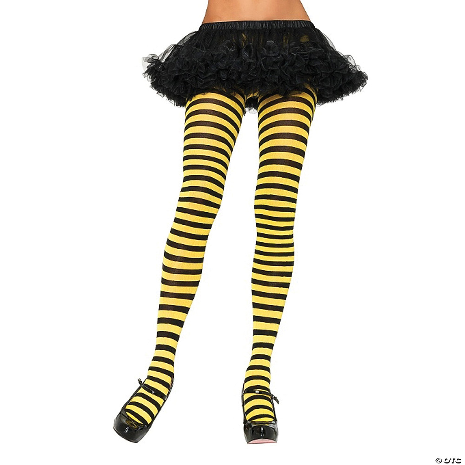 Leg Avenue Women's Tights Striped Yellow Black - Standard