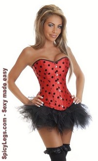 Pin Up Ladybug Burlesque Corset And Pettiskirt Spicylegs