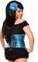 Plus Size Teal Sequin Underbust Corset Top