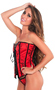 Red Geisha Womens Valentine Floral Corset Top