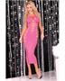 Pink Lipstick Seamless Slit Tube Dress
