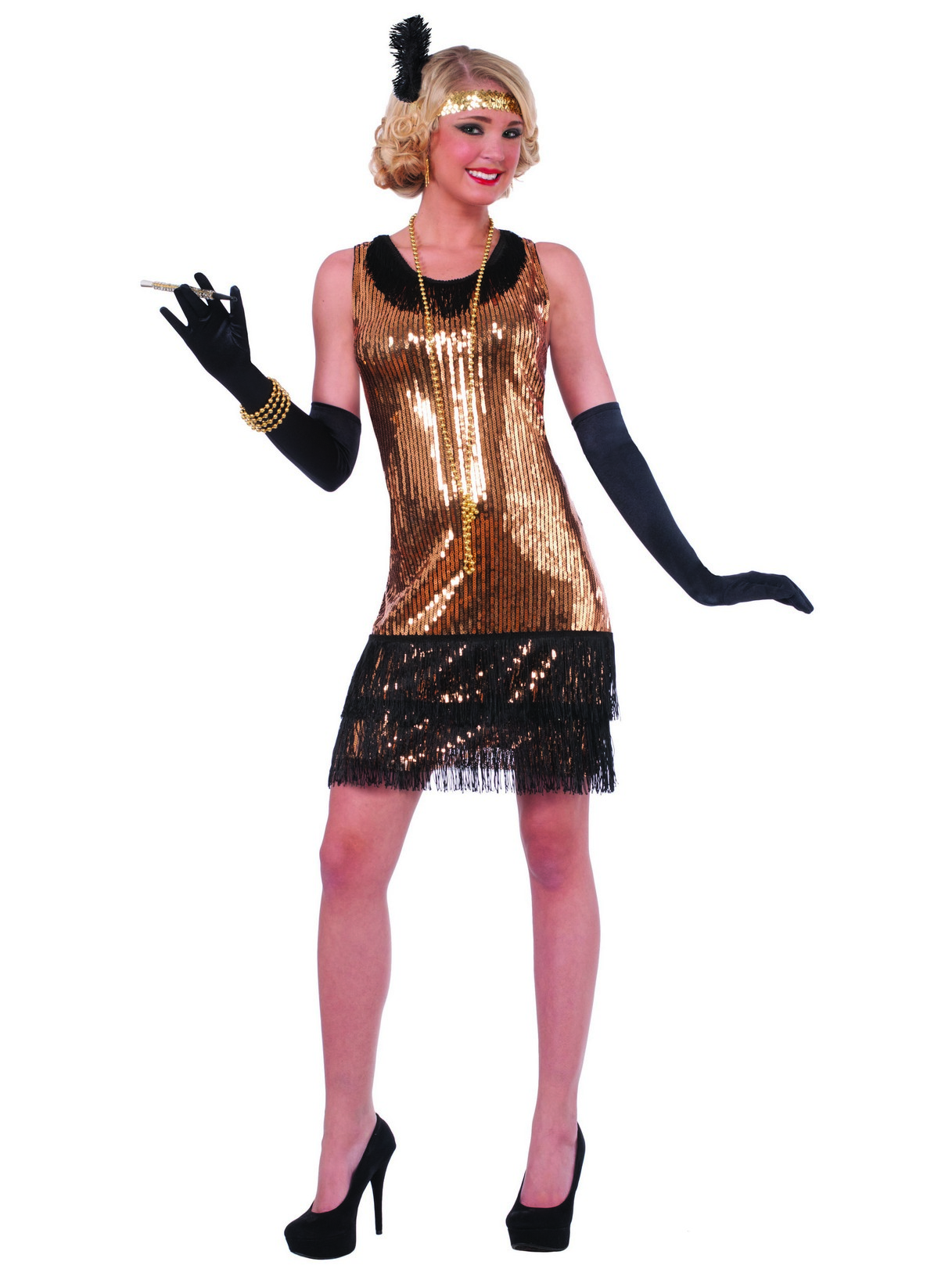 Womens Sequin Ritzy Glitzy Flapper Costume - SpicyLegs.com