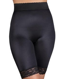 Rago Shapewear Long Leg Shaper w/Gripper Stretch Lace Bottom Black ...