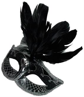 Carnival Mask Accent Black Sliver - SpicyLegs.com