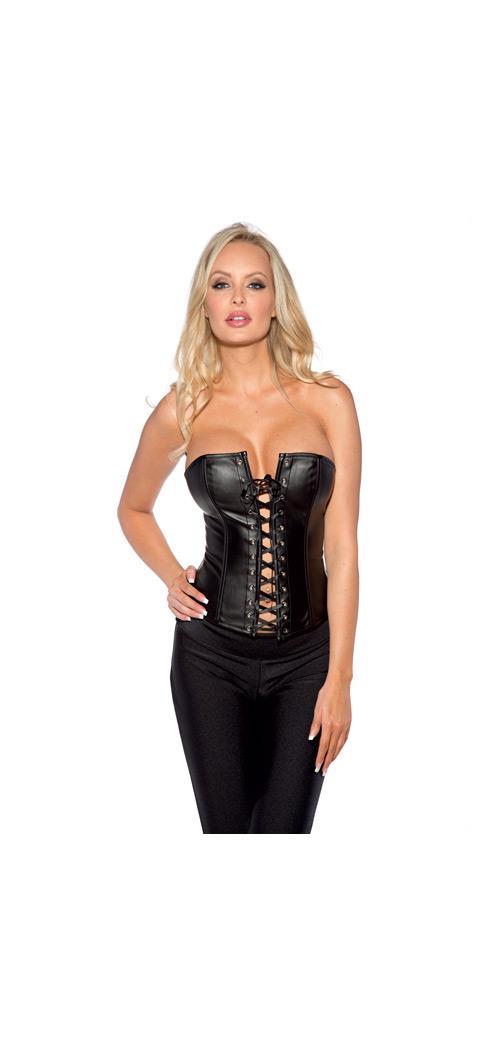 Front Tie Corset Black